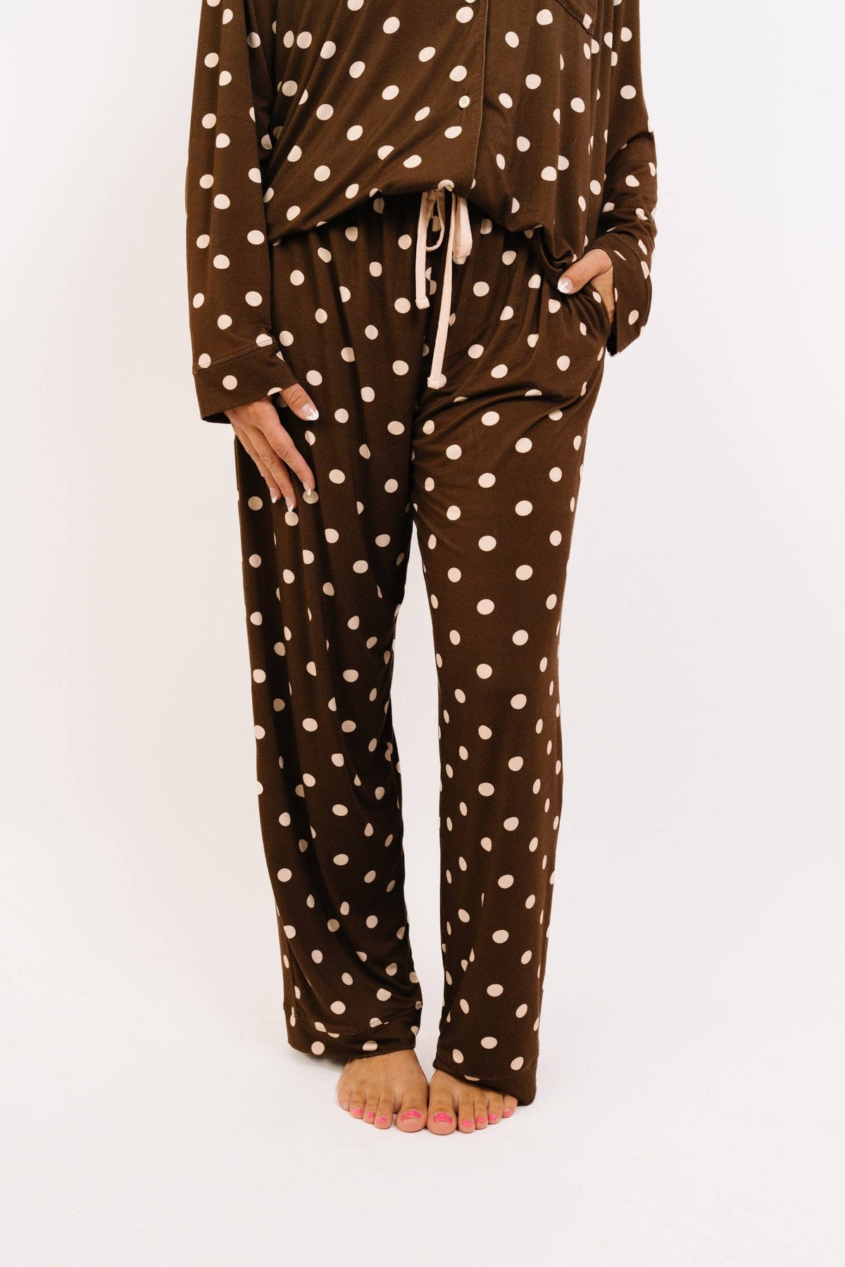 Espresso Polkadot Women's Bamboo Pajama Set