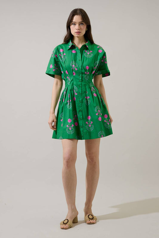 Saura Floral Alix Button Down Mini Dress