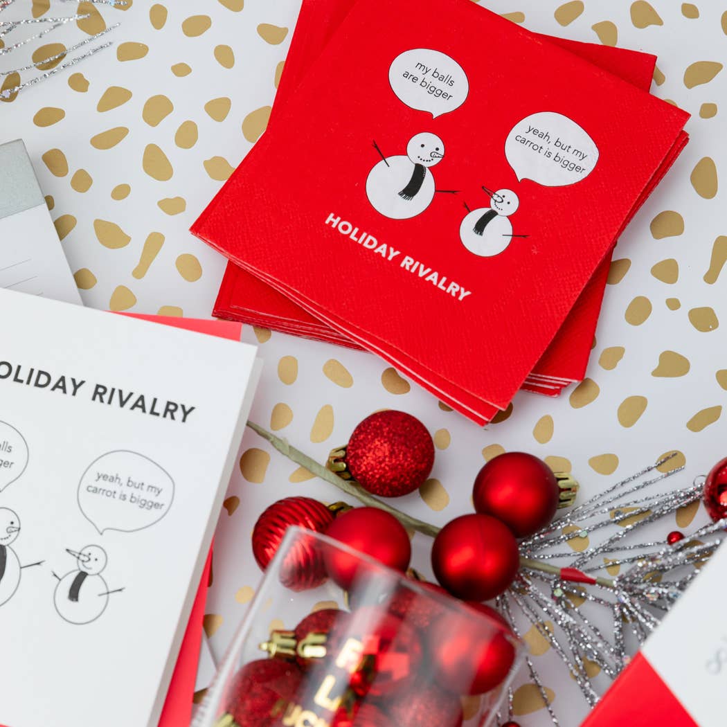Holiday Rivalry - Funny Holiday Cocktail Napkins