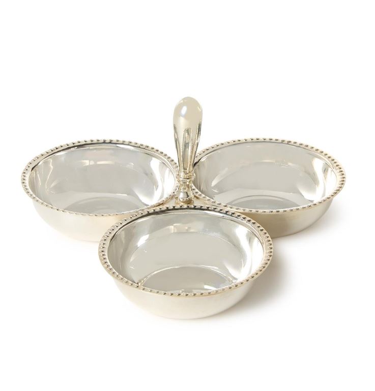 Three Section Silver Tidbit / Condiment Dish