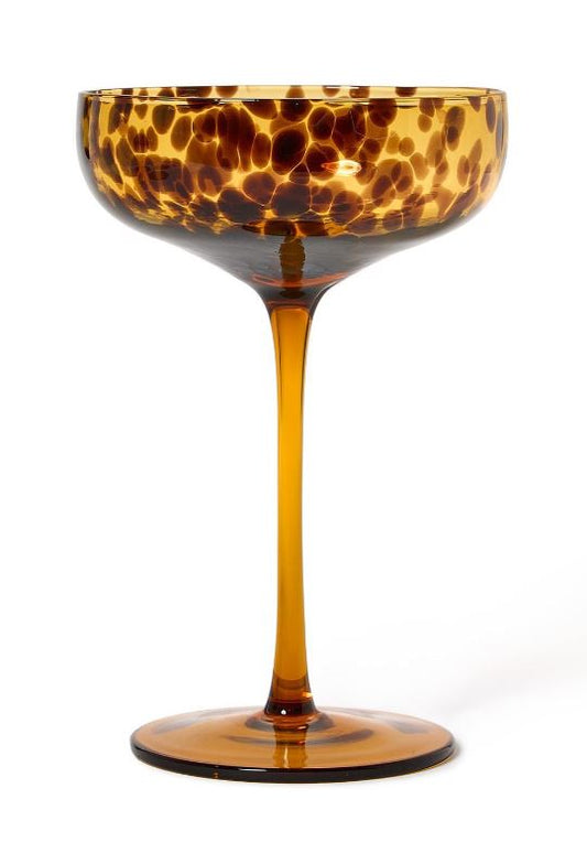 Tortoise Print Coupe Glass