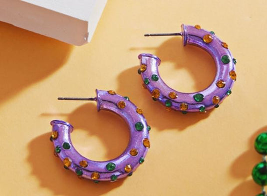 Mardi Gras Colored Hoops