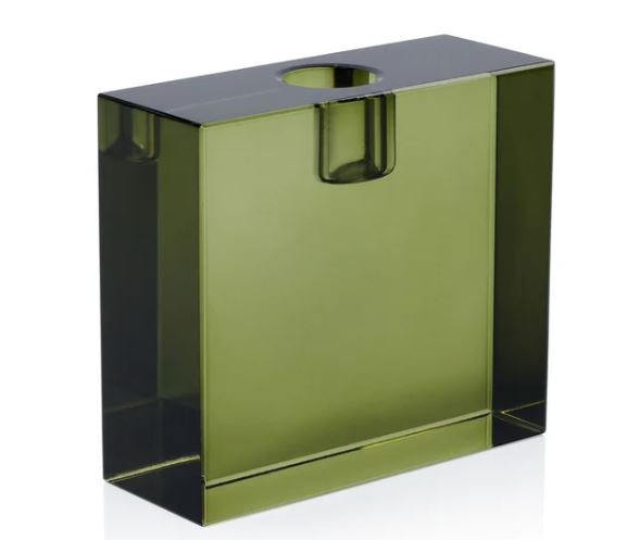 Green Crystal Glass Taper Holder