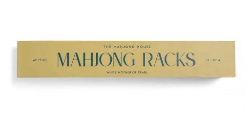 Set of 4 White Mother of Pearl Mahjong Racks