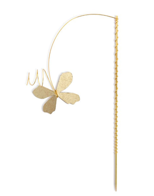 Gold Metal Butterfly Floral Pick - 12in