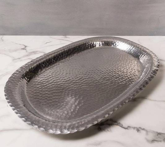 24" Oval Hammered Tray