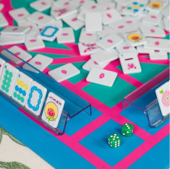 The Mahjong House Travel Mahjong Set - Ice Blue & Bright's
