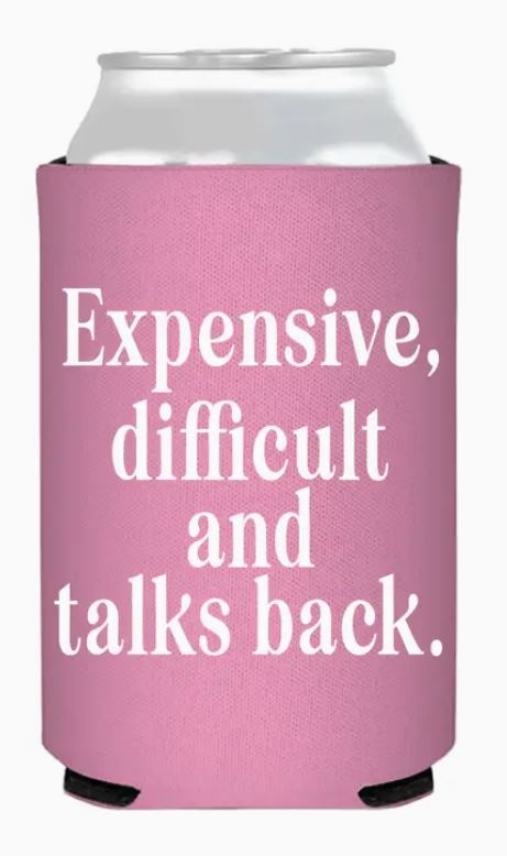 Difficult and Talks Back Koozie
