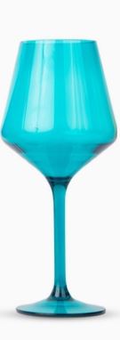 Acrylic Stemmed Wine Glasses-Teal