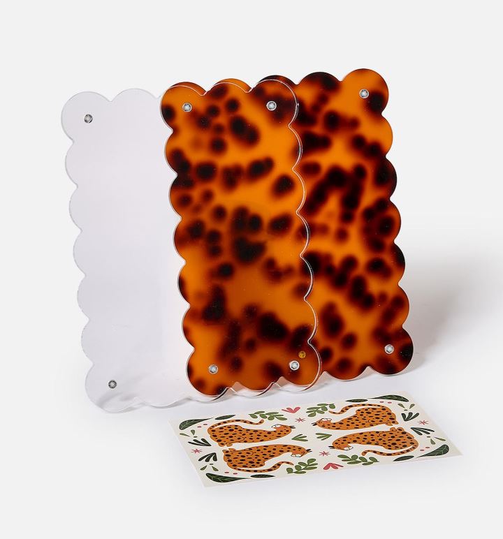 Tortoise Print Scalloped Edge Acrylic Photo Frame