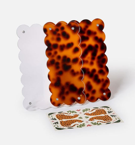 Tortoise Print Scalloped Edge Acrylic Photo Frame