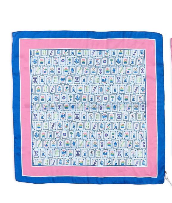Mahjong Printed Statement Square Scarf