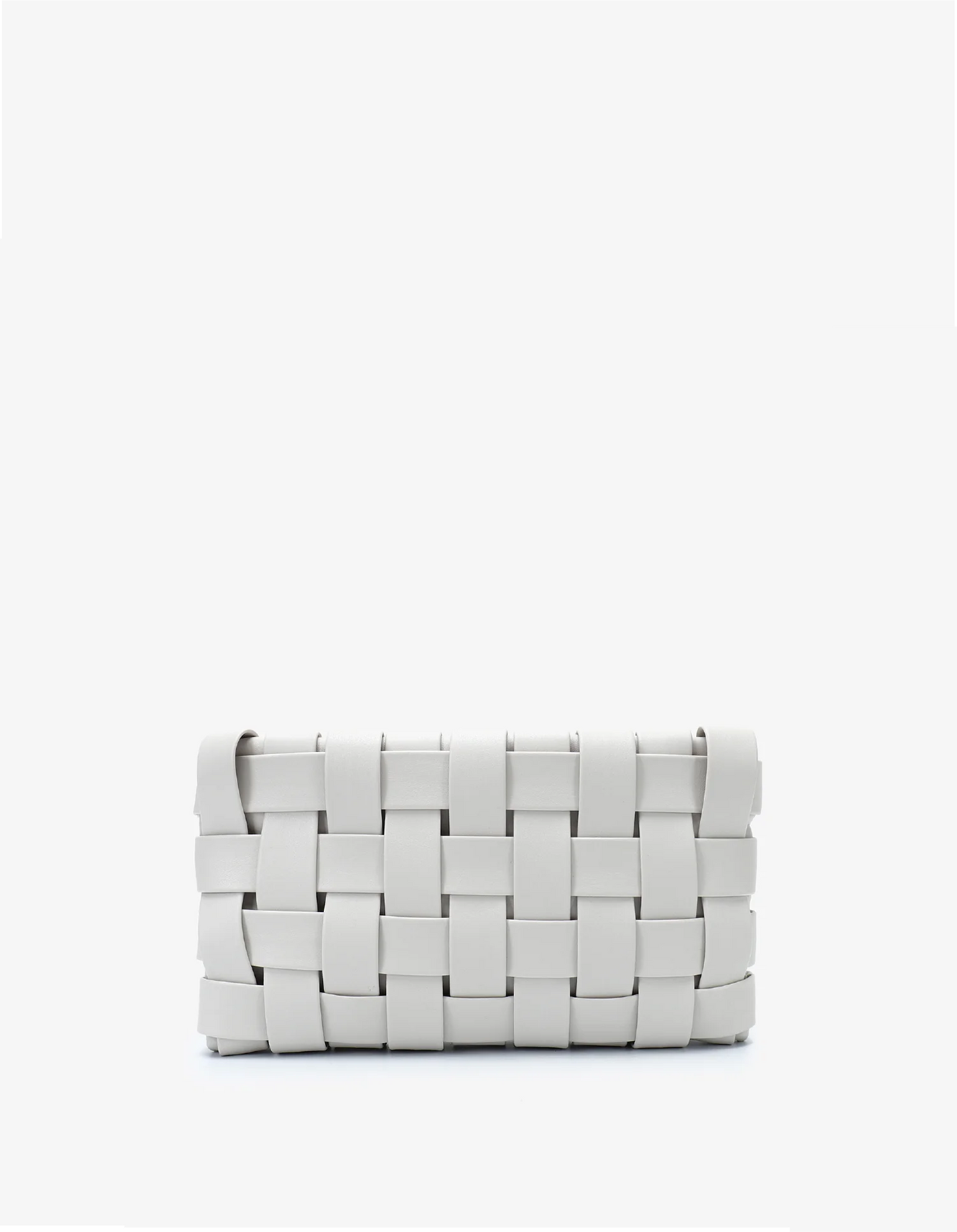 Small Lindy Woven Clutch - Off White