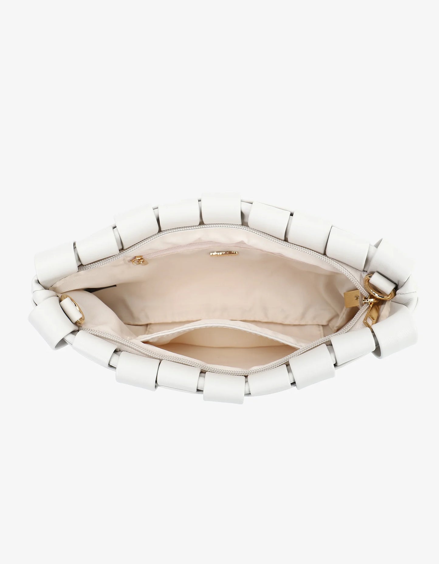 Small Lindy Woven Clutch - Off White