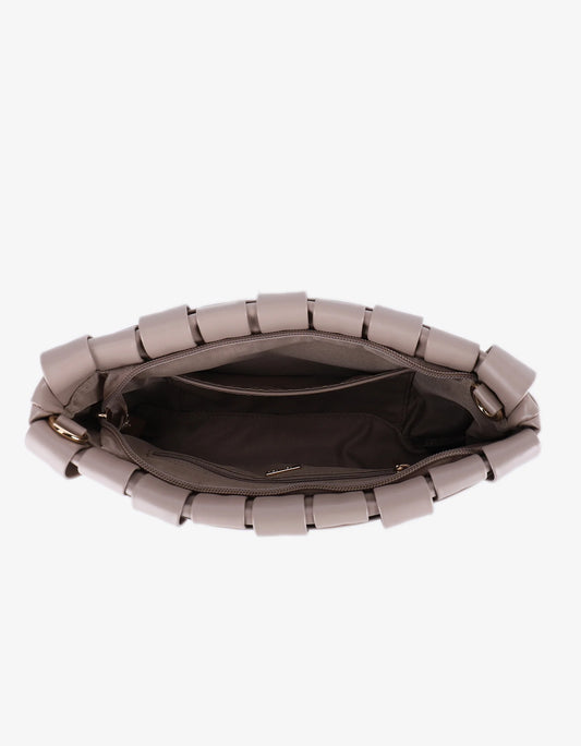 Small Lindy Woven Clutch - Light Tan