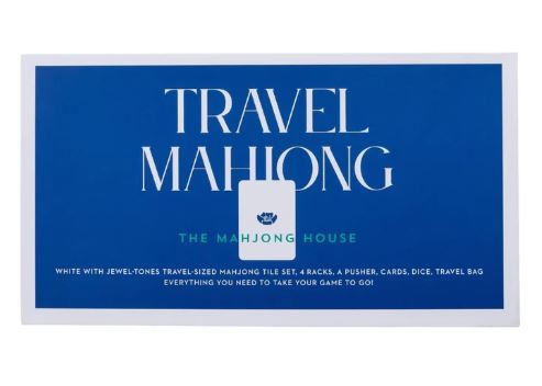 The Mahjong House Travel Mahjong Set - White with Jewel-Tones