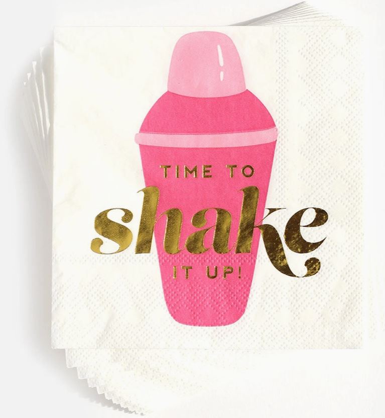 Time To Shake It Up, Celebration Cocktail Party Napkins