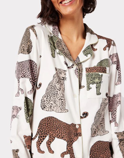 Leopard Cotton Pajama Pant Set