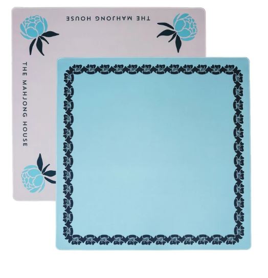 Blue Double-Sided Travel Mahjong Mat