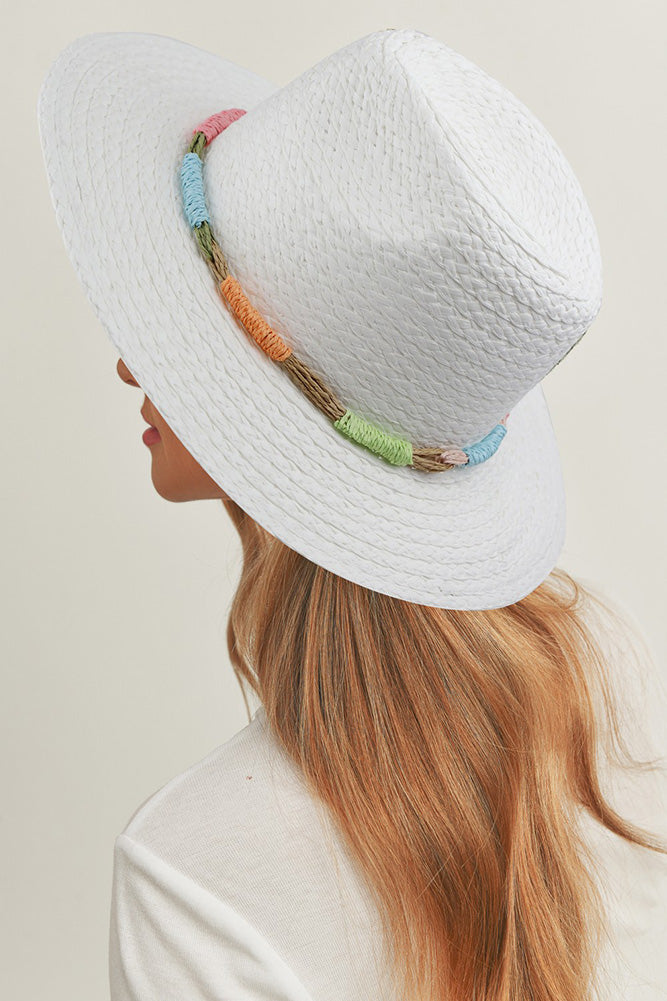 Multi Colors Straw Band Straw Hat