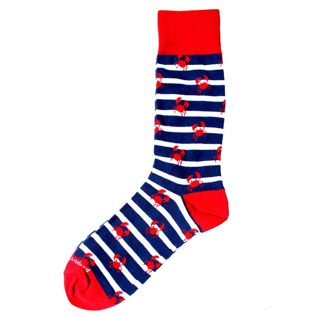 Blue Stripe Crab Socks