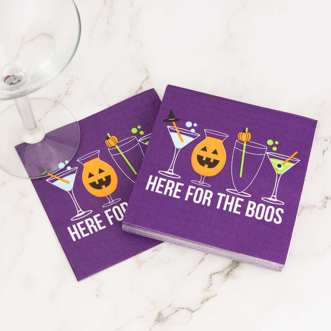 Here For The Boos Cocktail Napkins (Purple)