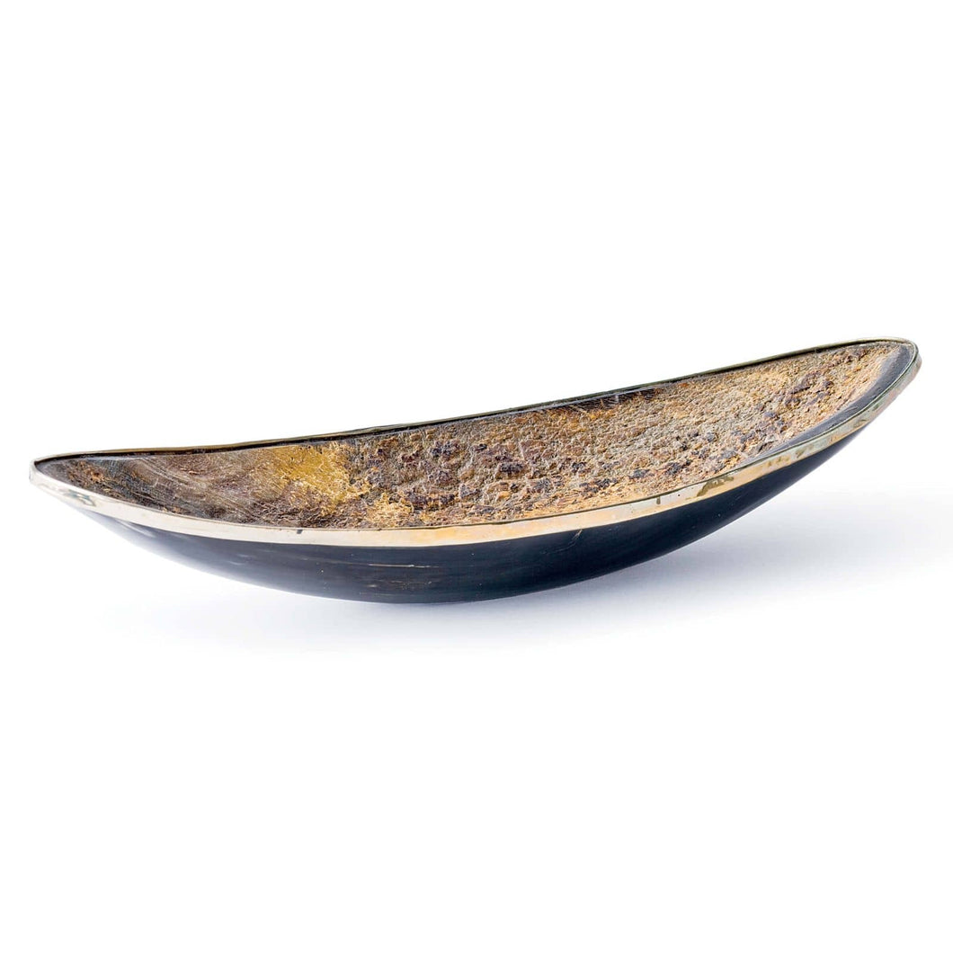 Brass Trimmed Horn Dish