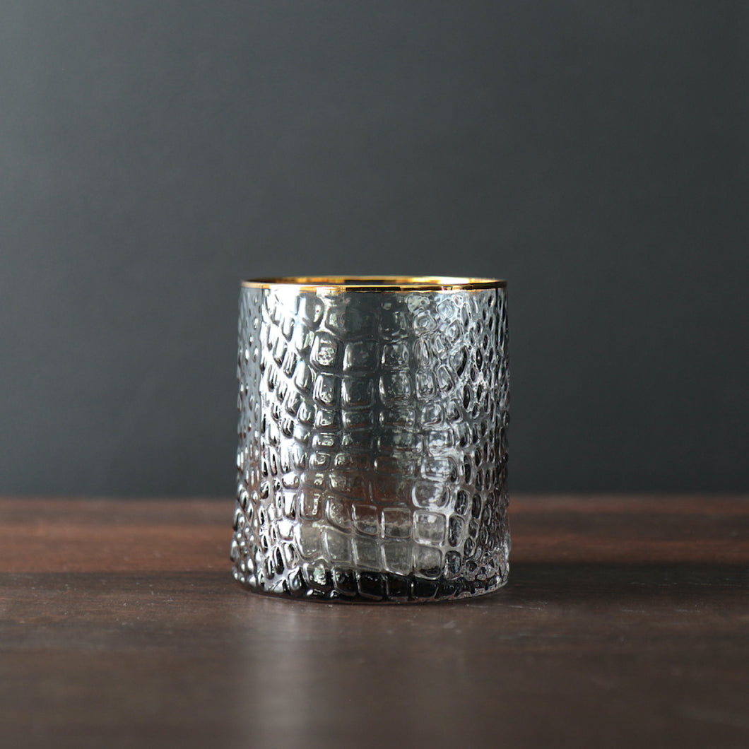 Croc Double Old Fashioned w/ Gold Rim