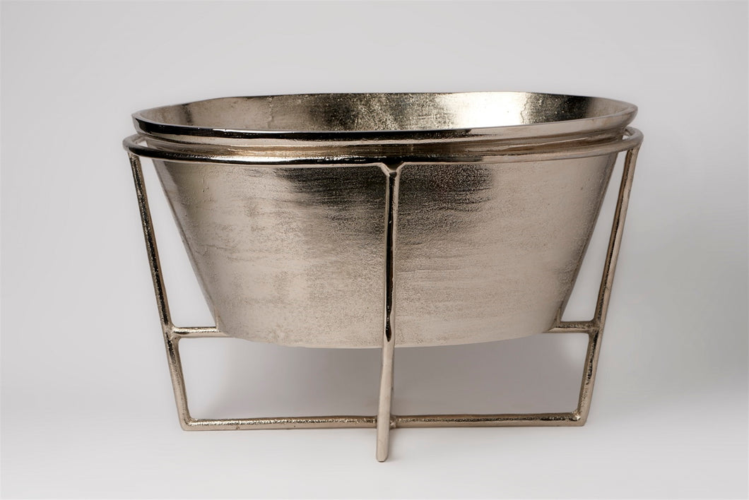 Silver Wine Cooler On Stand
