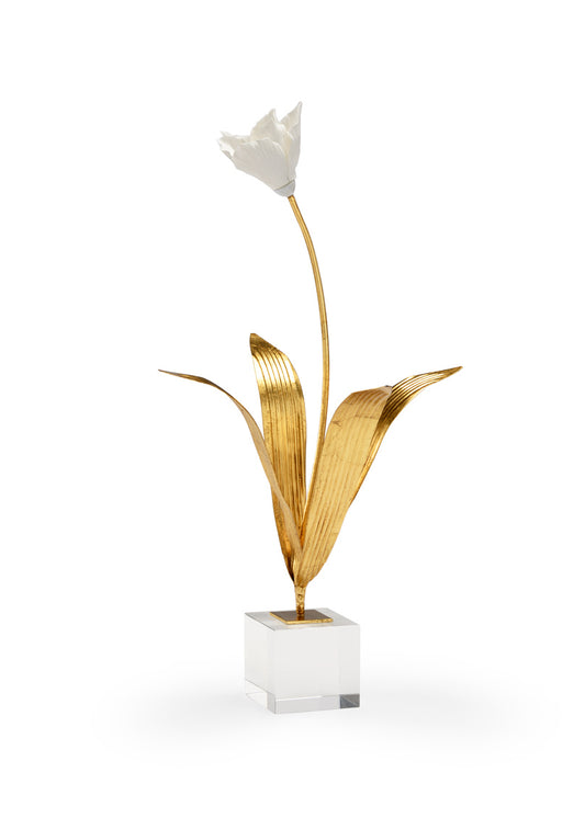 Tulip on Crystal Block - Large