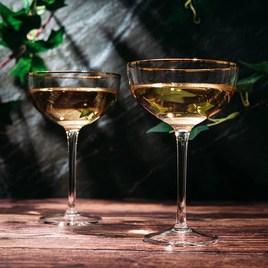 Vintage Gold Coupe Goblet Glass