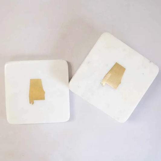 Alabama Square Marble Coasters