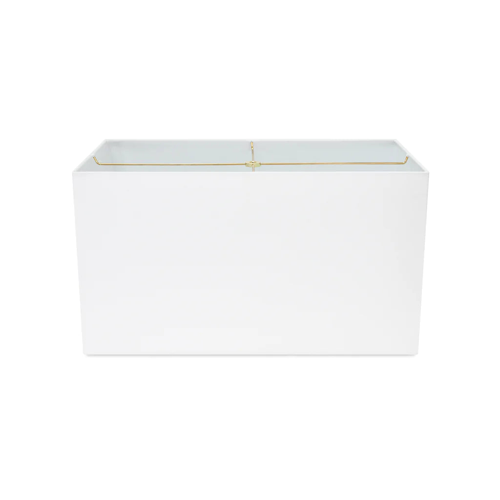 Rectangle White Linen Lampshade 20x12x12