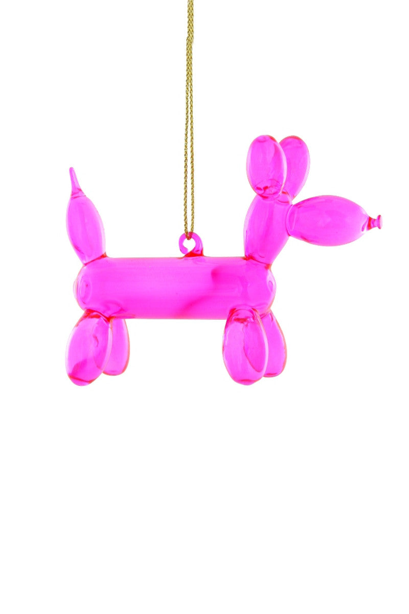 Pink Balloon Pup Ornament