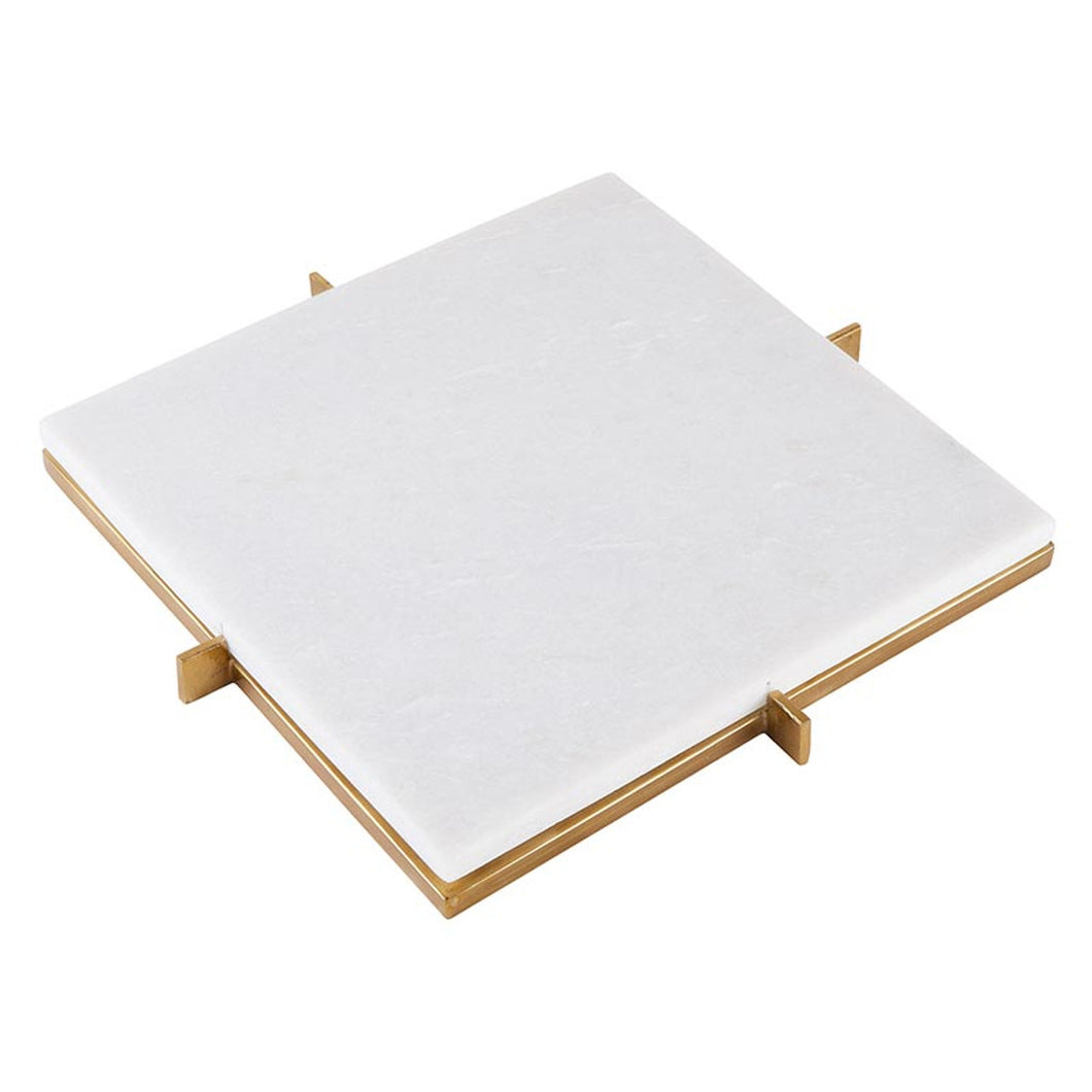 White Marble Tray With Stand