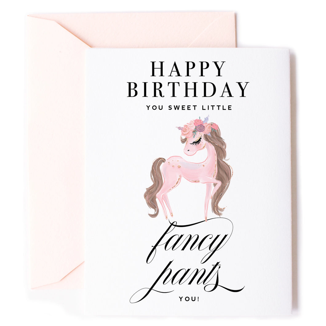 Fancy Pants Little Pony Birthday Card