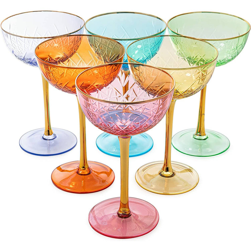 Colored Coupe Art Deco Glass – Interwoven