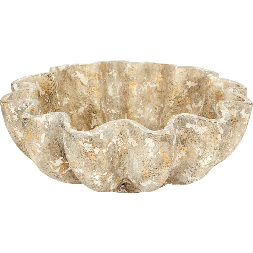 Gray & Gold Distressed Bowl