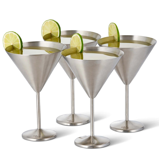 Matte Silver Martini Glass