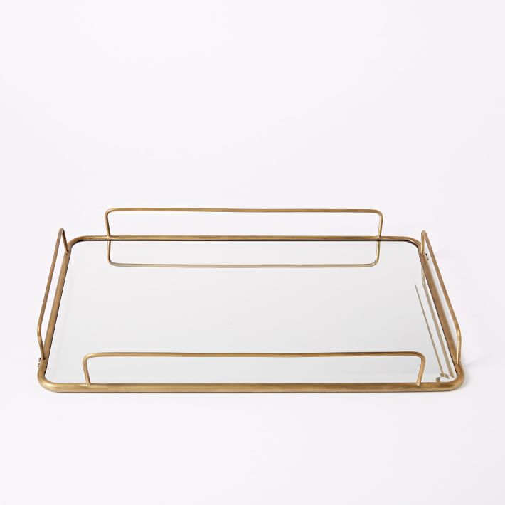Kendrick Gold Mirrored Rectangle Tray