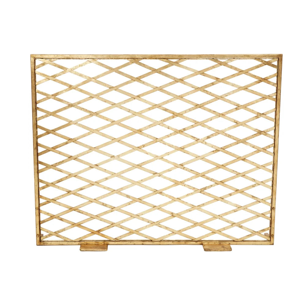 Golden Trellis Fireplace Screen